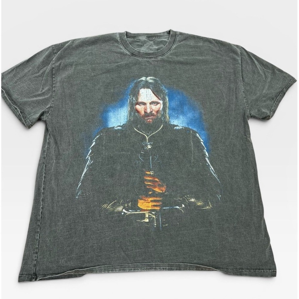 LOTR Lord of the Rings Aragorn Double Sided XL Oversized FADED Distressed Shirt
